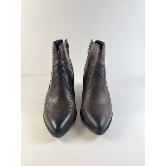 Frye Womens Boots Brown Renee Seam Short Leather Western Heeled Ankle Bootie 6 M - Picture 3 of 11